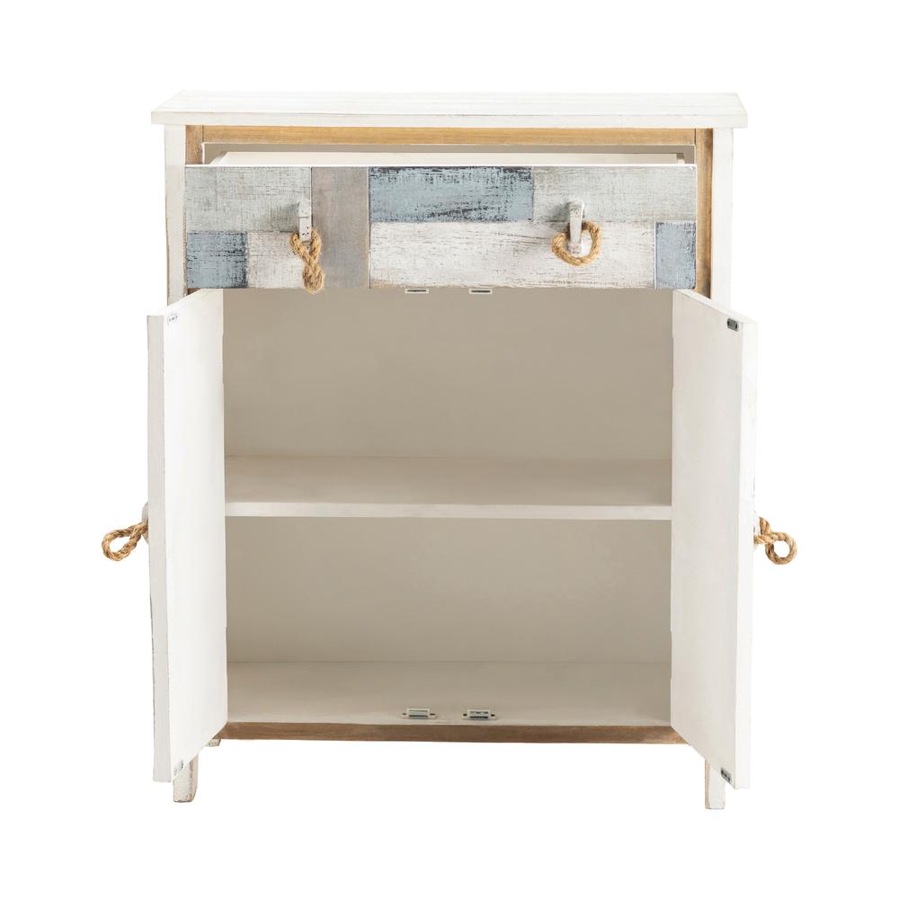 Crestview Collection Nautical Patchwork 1 Drawer, 2 Door Cabinet