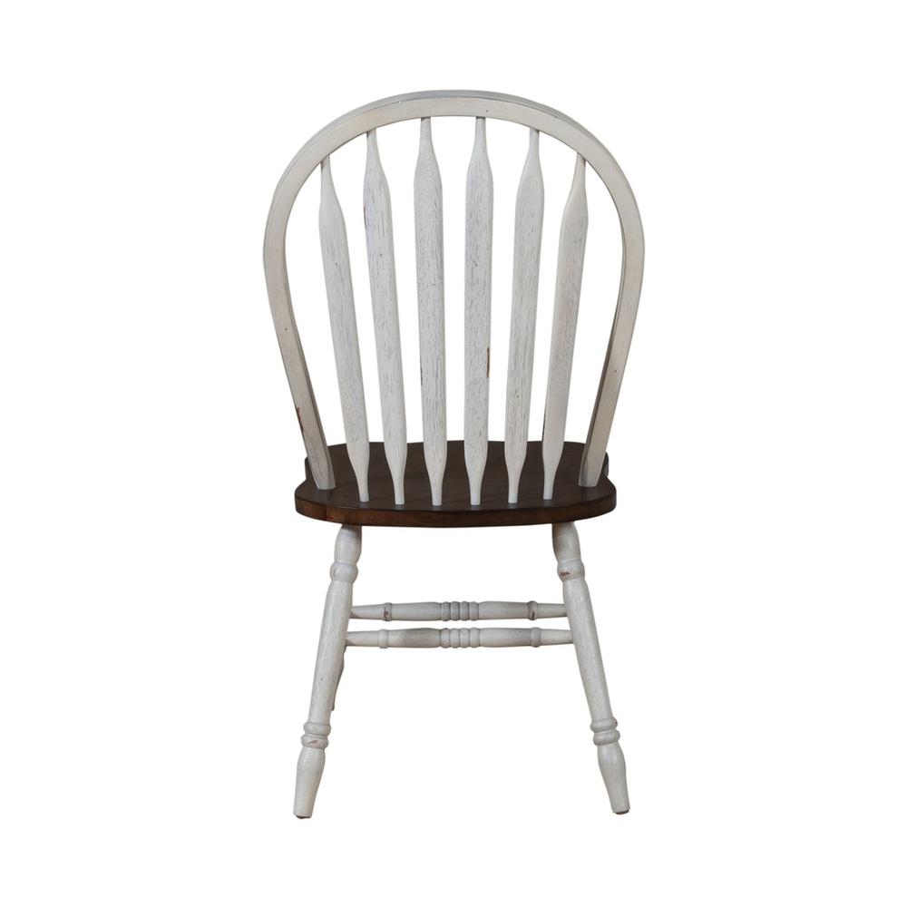 Carolina Crossing Windsor Side Chair- White in White w/ Antique Honey Top