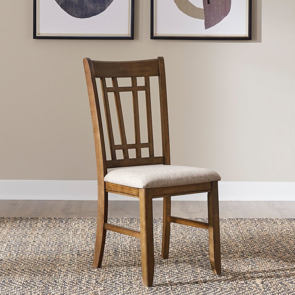 Santa Rosa Lattice Back Side Chair-Set of 2 in Antique Honey