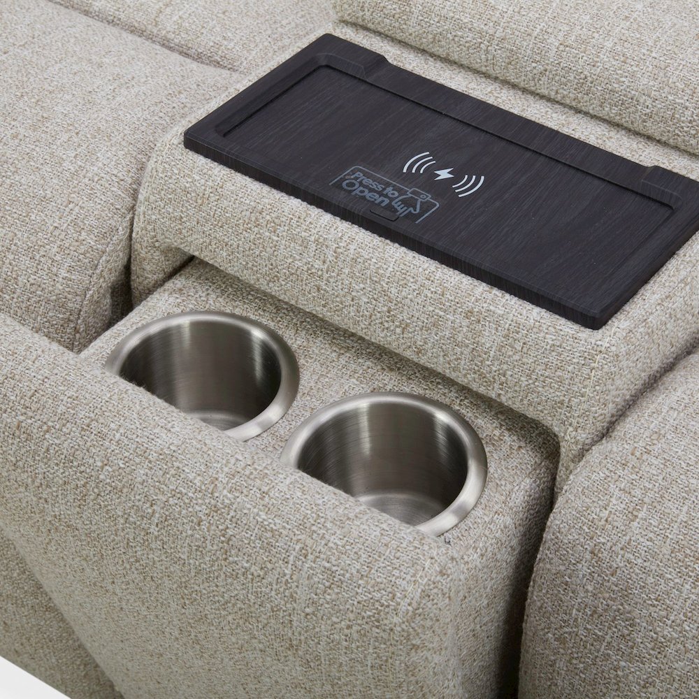 Power Recline Sofa, Loveseat & Recliner with Charging Ports-Nathan Ginger Fabric