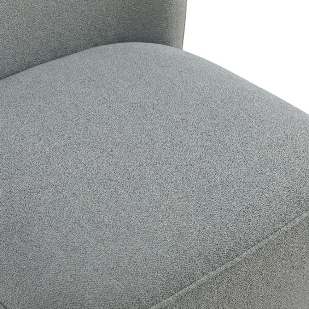 Solid Wood Upholstered Accent Dining Chair with Castors, Eclectic Style, Gray