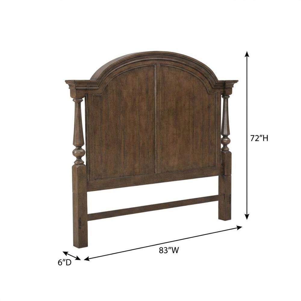 Cherry King Poster Bed Headboard Wood Construction Traditional Style