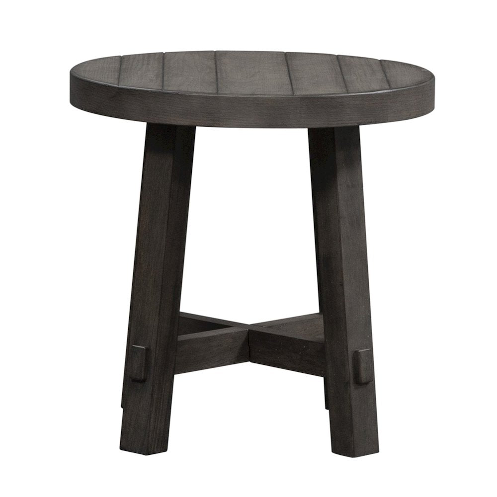 3 Piece Living Room Set - Cocktail table, 2 End Tables - Charcoal Oak Wood