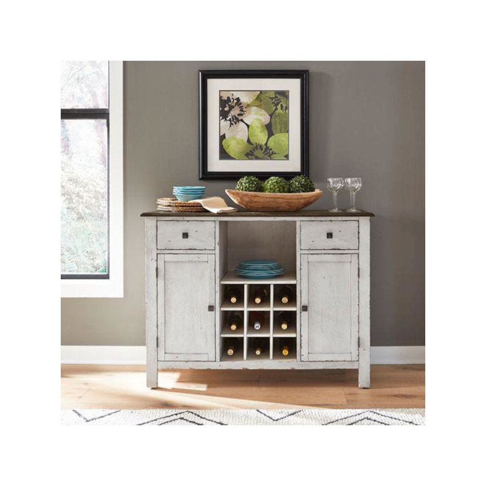 Carolina Crossing Server- White in White w/ Antique Honey Top