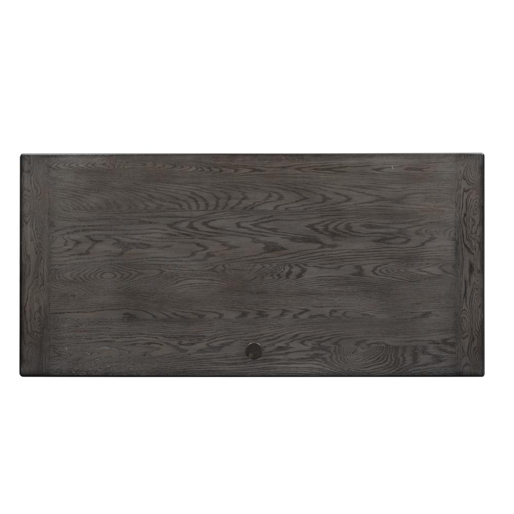 Allyson Park Desk in Wirebrushed White w/ Charcoal Top