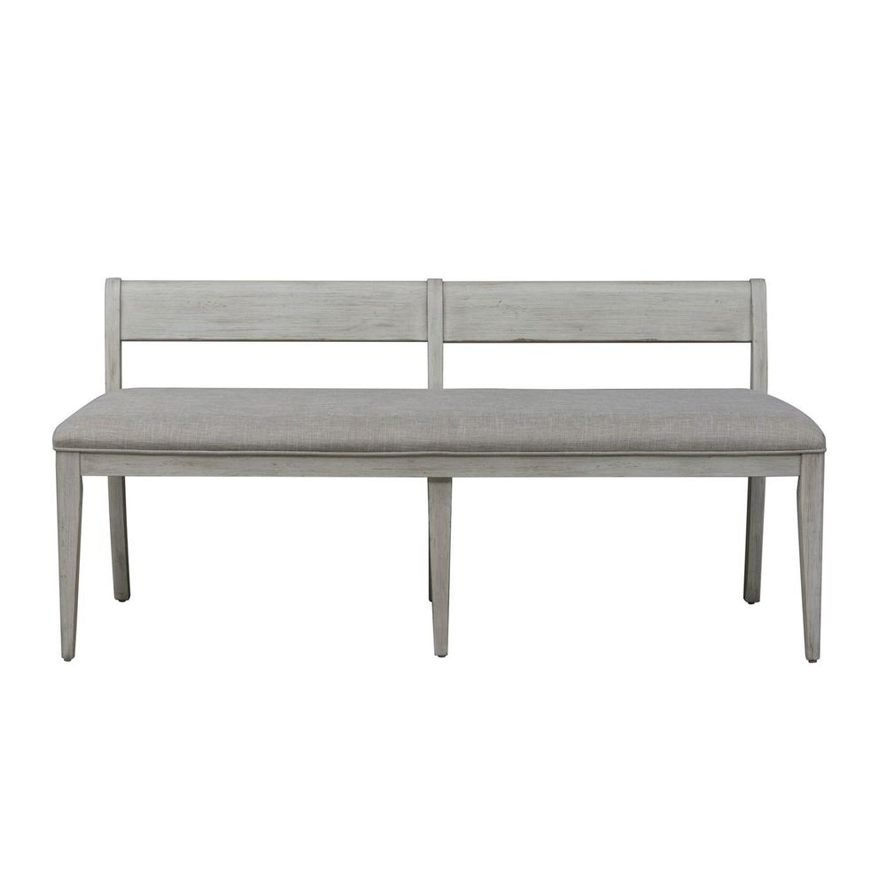 Farmhouse Reimagined Upholstered Bench (RTA) in Antique White w/ Chestnut Top