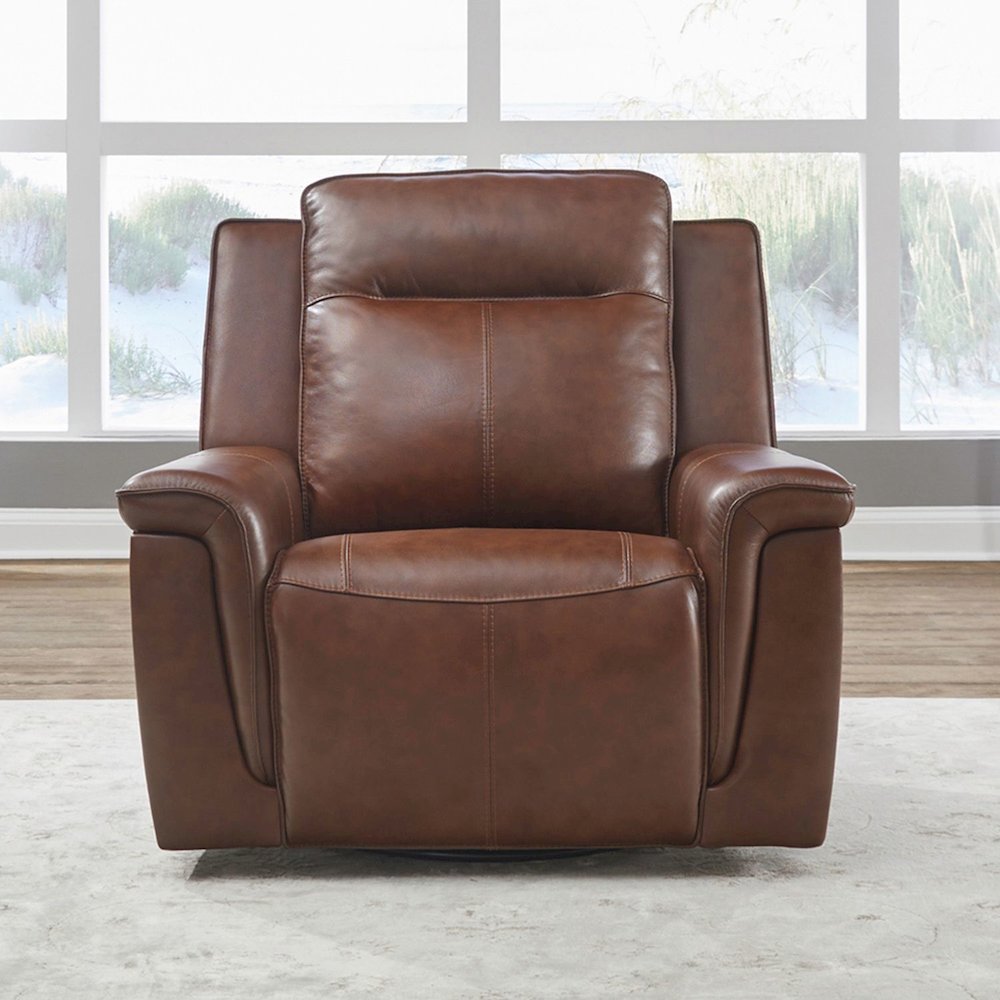Avery Power Recline Set with Sofa, Loveseat & Recliner - Cognac Leather