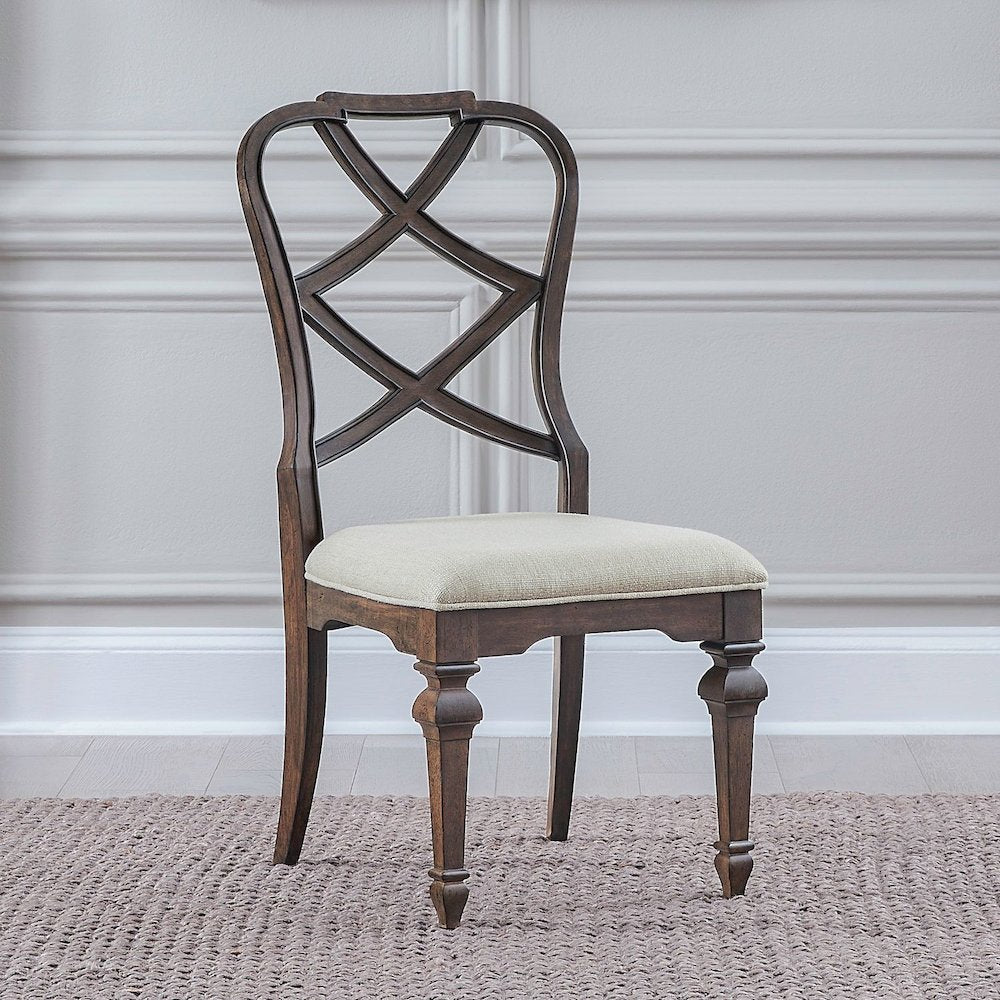Providence Park Wood Back Side Chair for Dining Room - Set of 2 - Chateau Brown