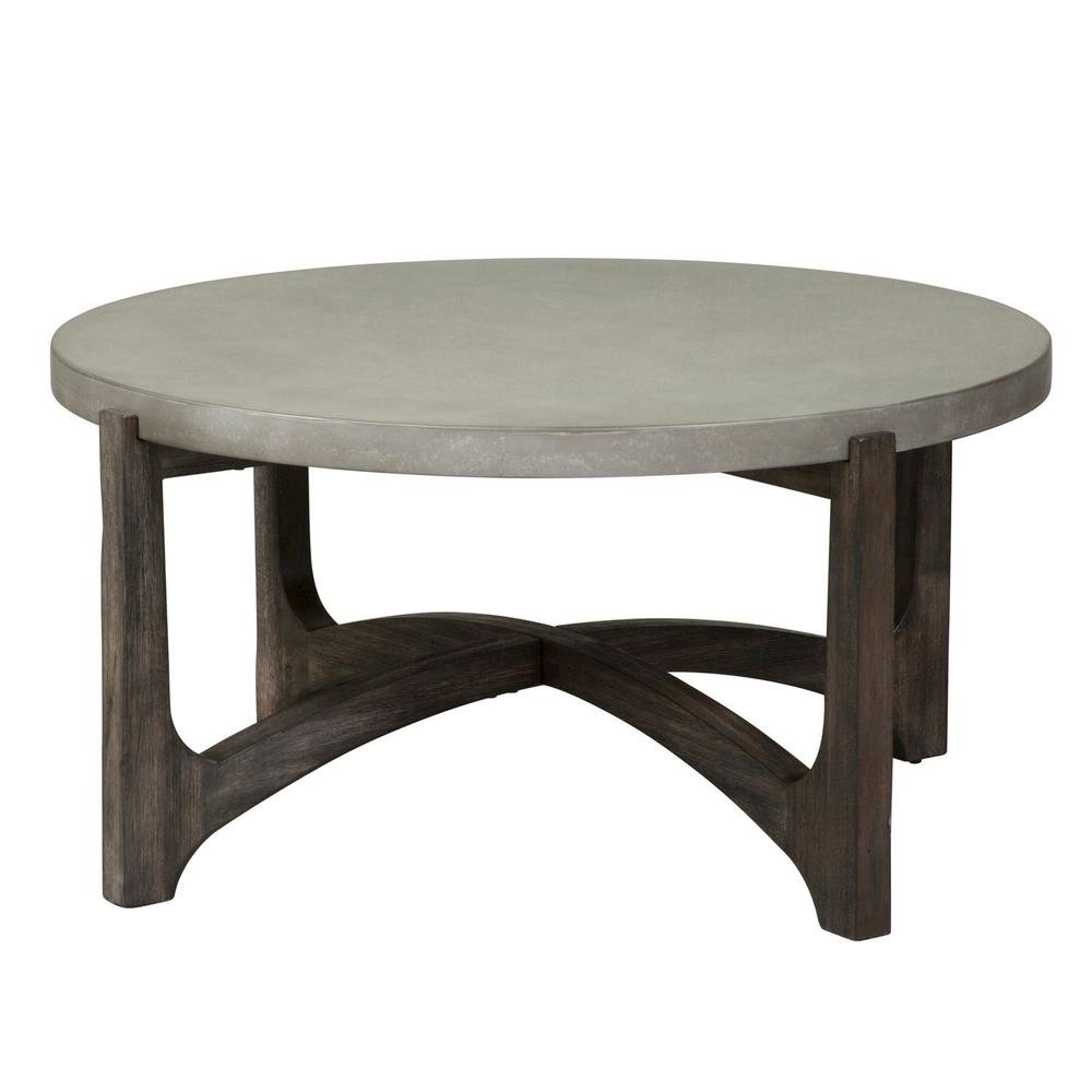 Brown Round Cocktail Table – Stylish Living Room Center Table for Living Room