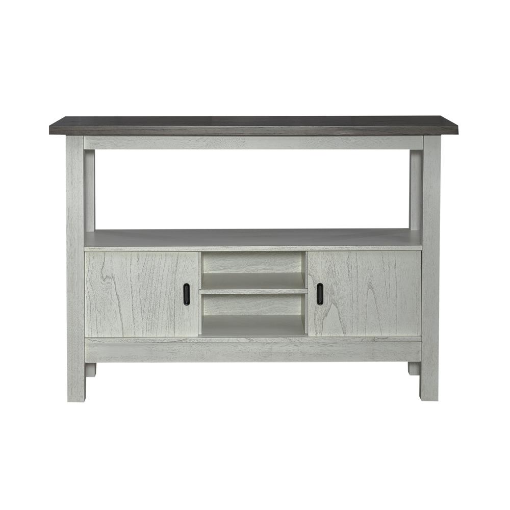 Brook Bay Sideboard in Textured White w/ Carbon Gray Top