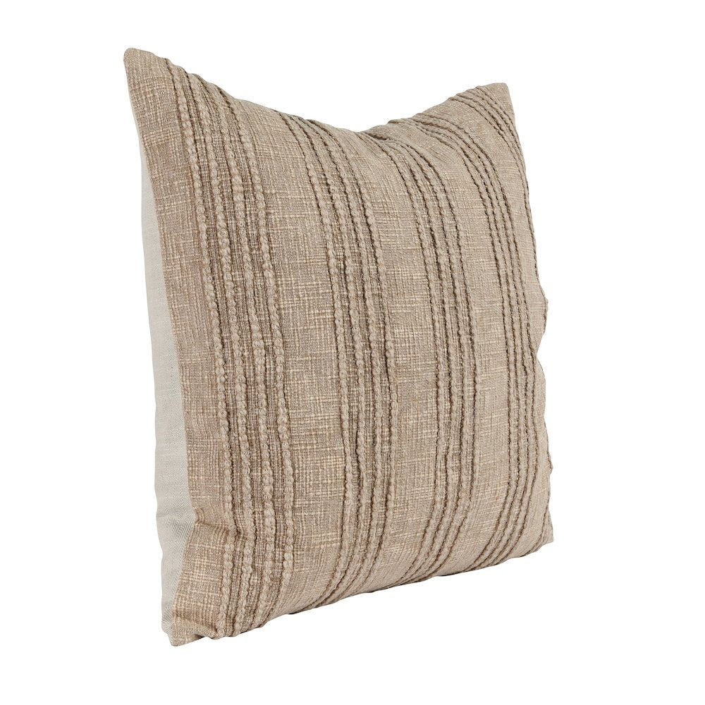Hannah 22" 100% Cotton Fabric Throw Pillow, Natural