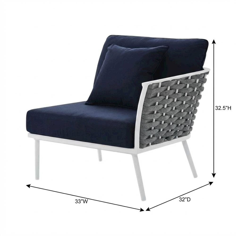 Aluminum Left-Facing Patio Lounge Chair With Cushioned Seat