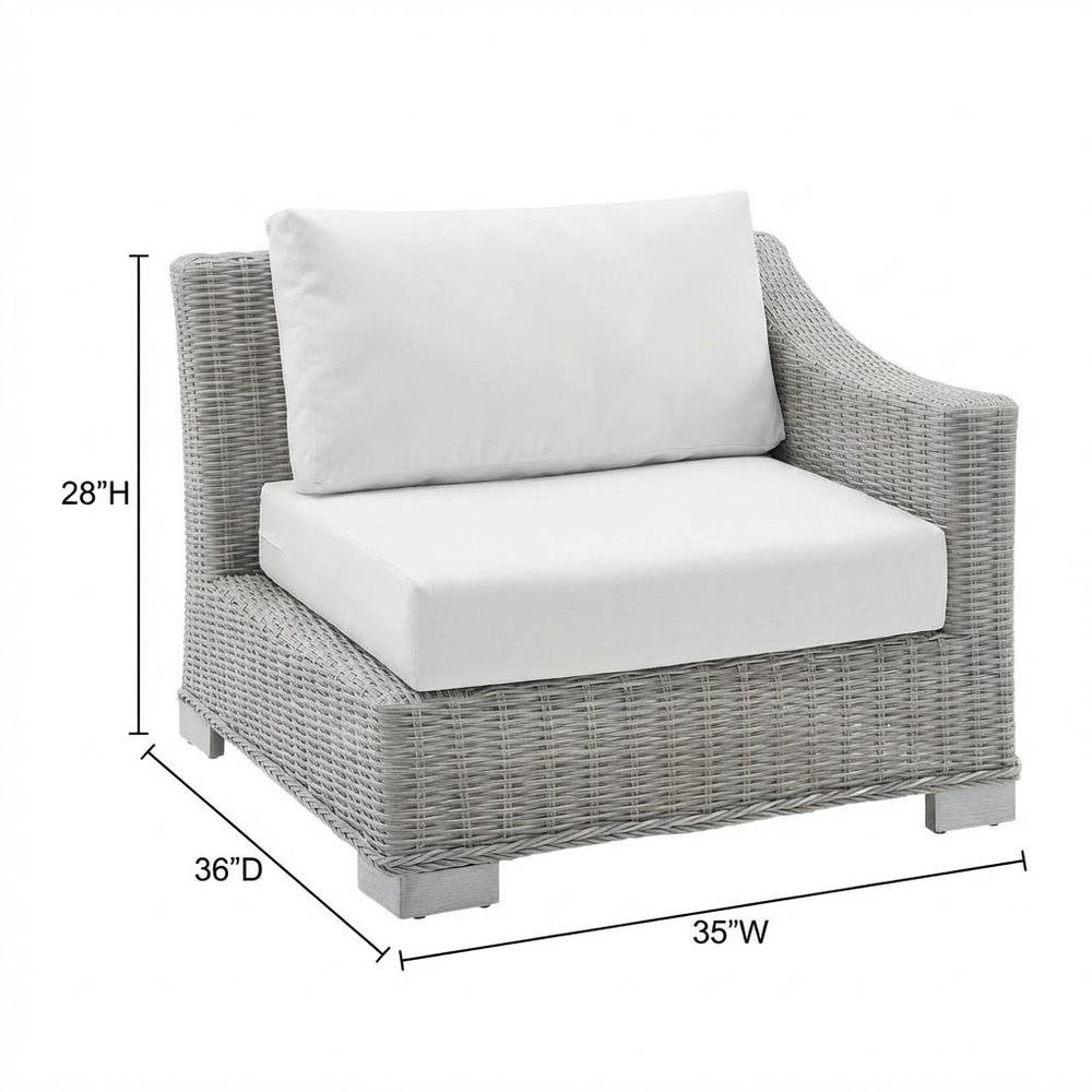 Outdoor Lounge Chair With Wicker Rattan Construction And Comfortable Armrest