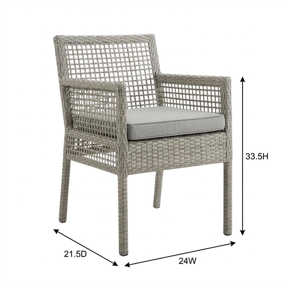 Outdoor Patio Rattan Armchair with Woven Wicker Finish for Garden and Deck