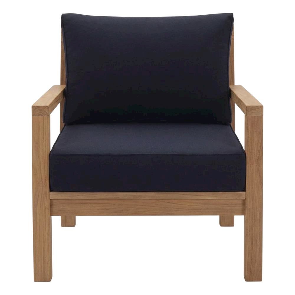 Outdoor Patio Teak Sofa With Cushions And Modern Design