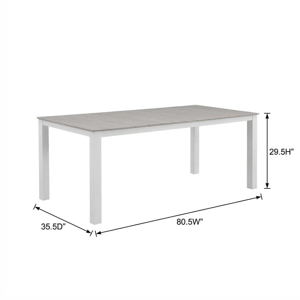 Rustic Grey Outdoor Patio Dining Table With Durable Construction