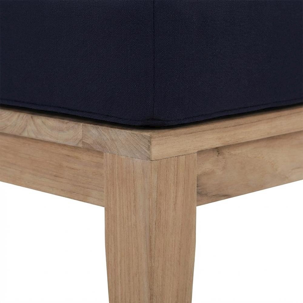 Outdoor Patio Teak Set With Cushioned Seating, Sturdy Wood Construction