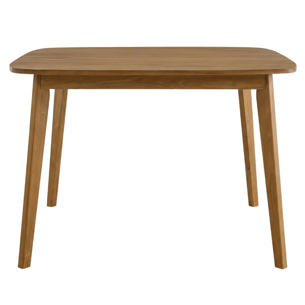 Square Outdoor Dining Table In Teak Wood, Spacious, Weather-Resistant Design