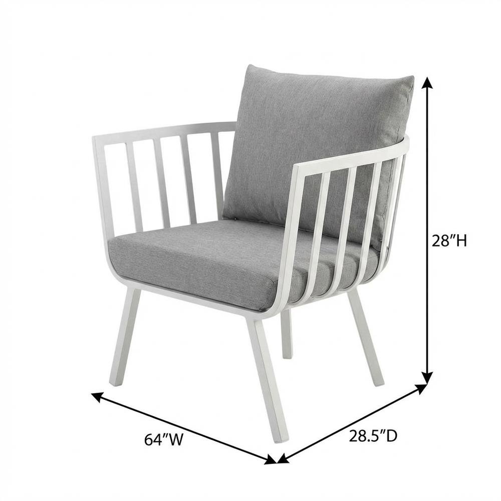 Aluminum Armchair Set Of 2 For Outdoor Lounge With Cushioned Seating