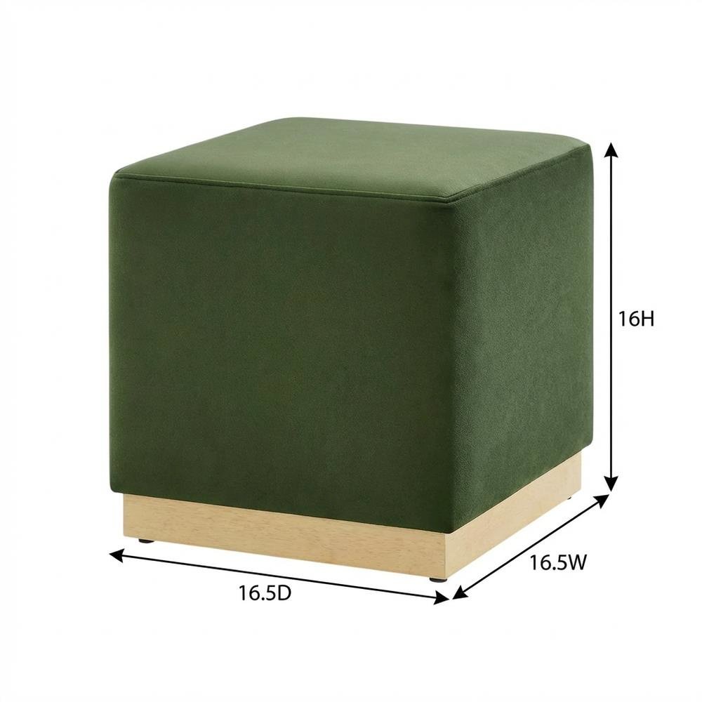 Performance Velvet Upholstered Ottoman With Square Design And Compact Size