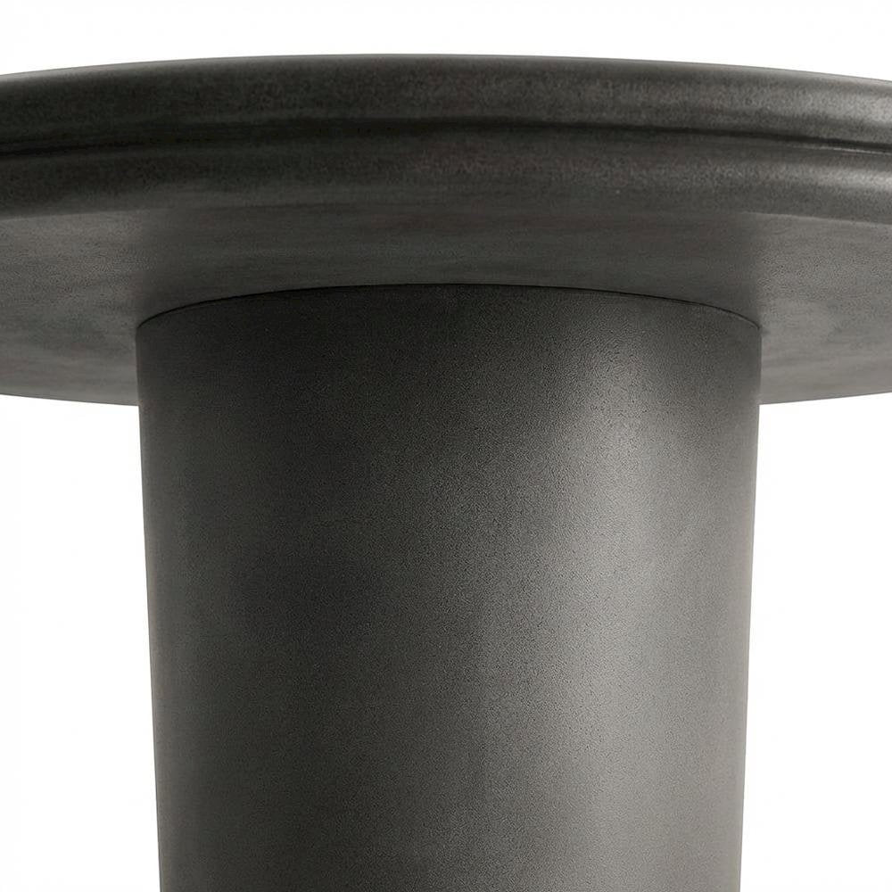 Round Concrete Dining Table In Gray For Indoor-Outdoor Patio Use