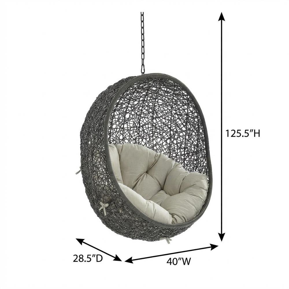 Patio Lounge Chair In Neutral Finish With Comfortable Cushion For Relaxation