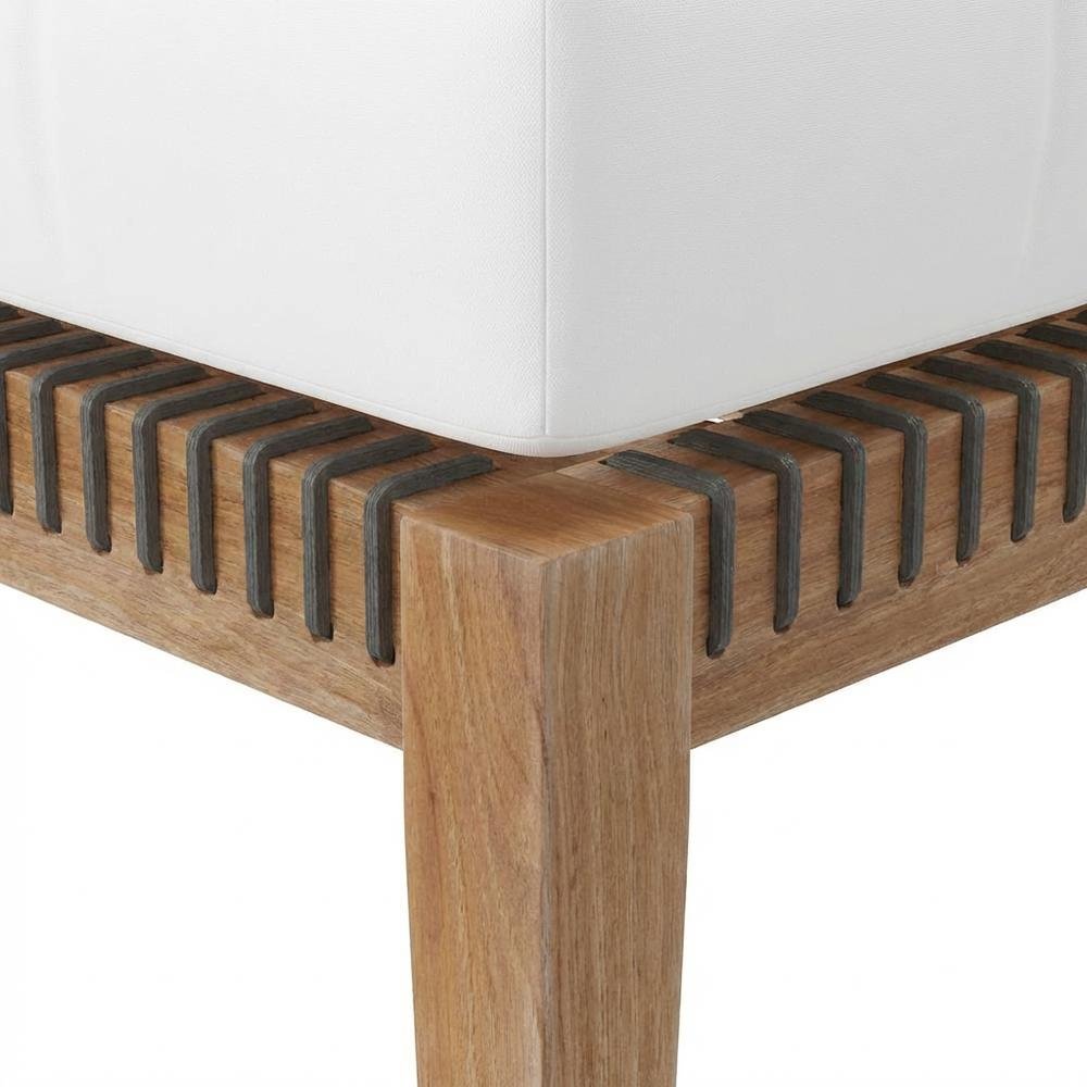 Teak Wood Outdoor Ottoman With Durable Finish And Versatile Use