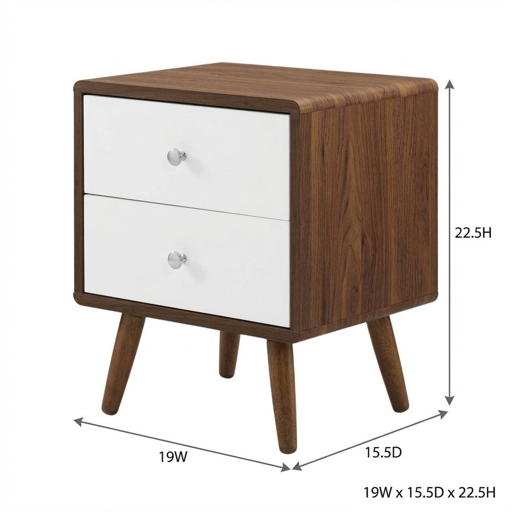 Nightstand with 2 Drawers and Compact Design
