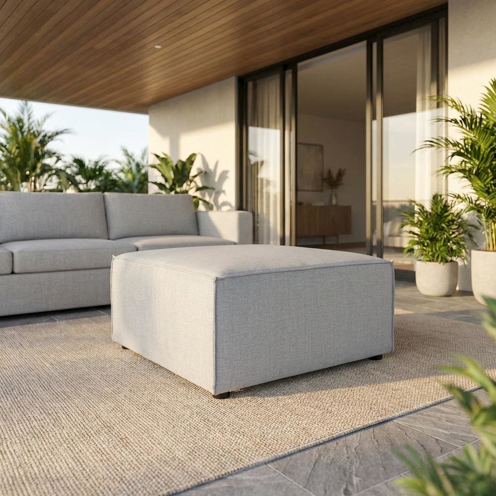 Outdoor Patio Upholstered Sectional Sofa Ottoman for Lounge Comfort