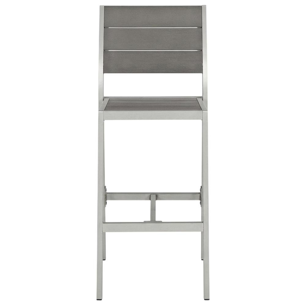 Outdoor Patio Aluminum Armless Bar Stool Set Of 2 With Durable Frame