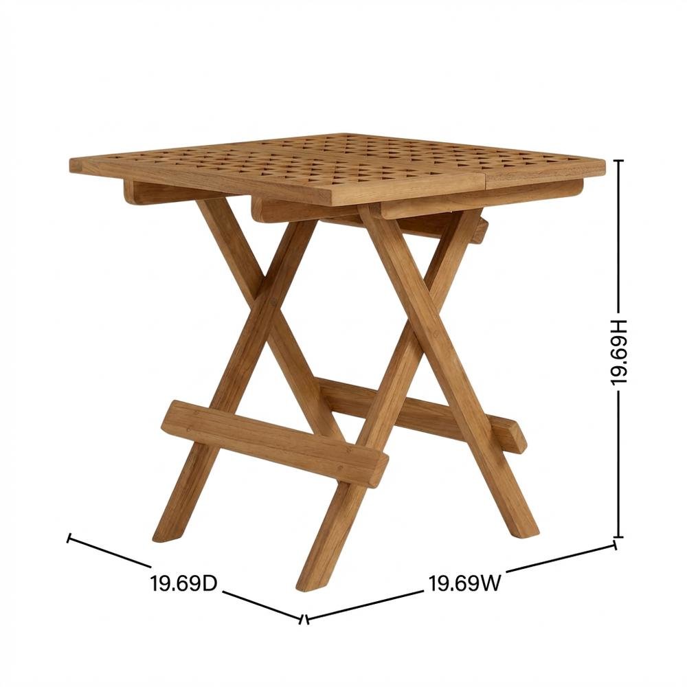 Teak Wood Outdoor Side Table With Modern Design For Patio Or Garden Use