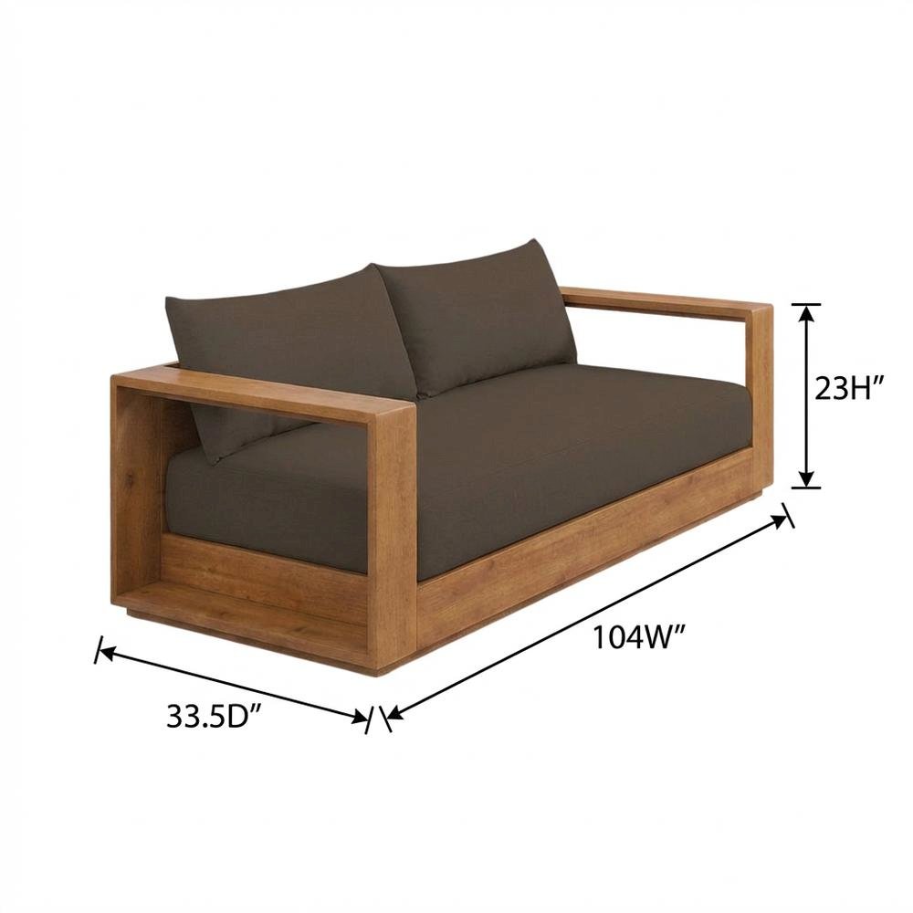 3-Piece Outdoor Acacia Wood Patio Furniture Set, Comfortable Seating, Armrests