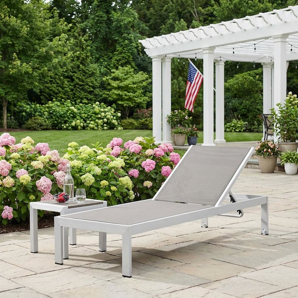 Aluminum Outdoor Lounge Set With Cushioned Seats And Backrests
