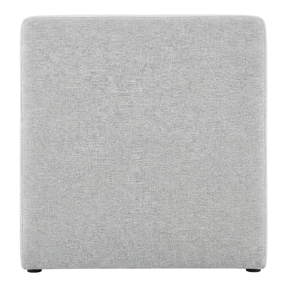 Square woven fabric ottoman with cushioned top, outdoor durable design