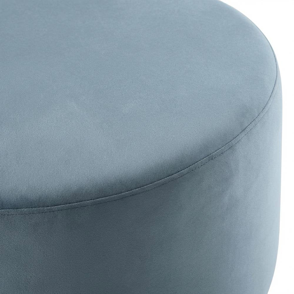 Velvet Upholstered Ottoman with Performance Finish for Outdoor Use