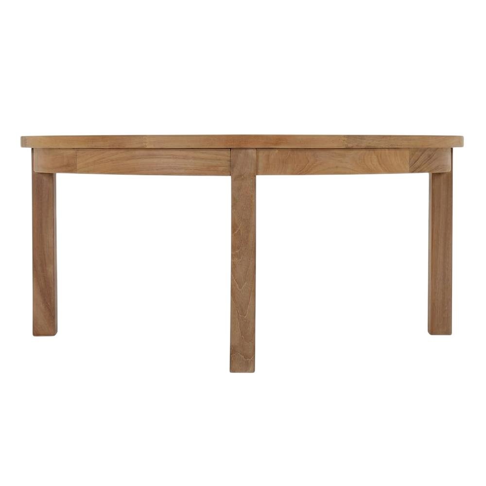 Teak Outdoor Coffee Table With Round Top And Rustic Finish