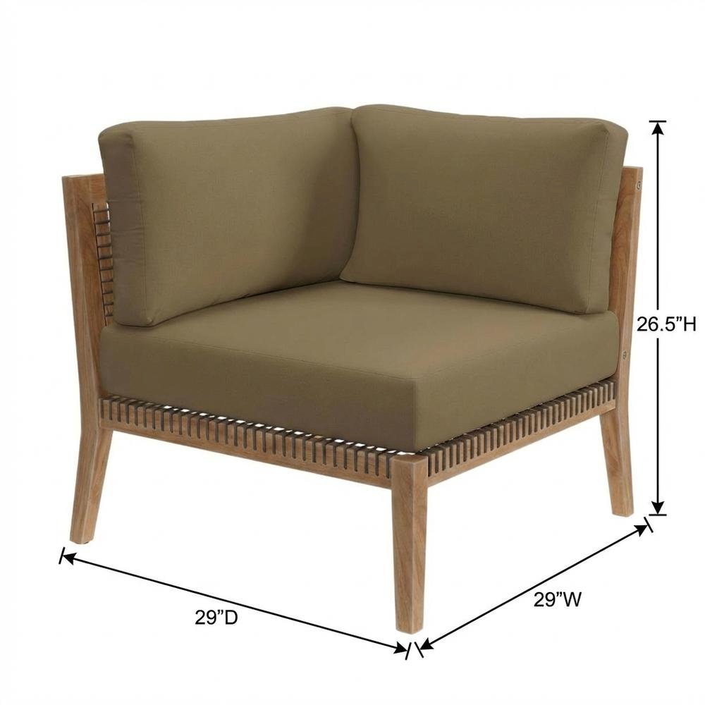 Outdoor Lounge Chair With Teak Wood Frame And Comfortable Seat