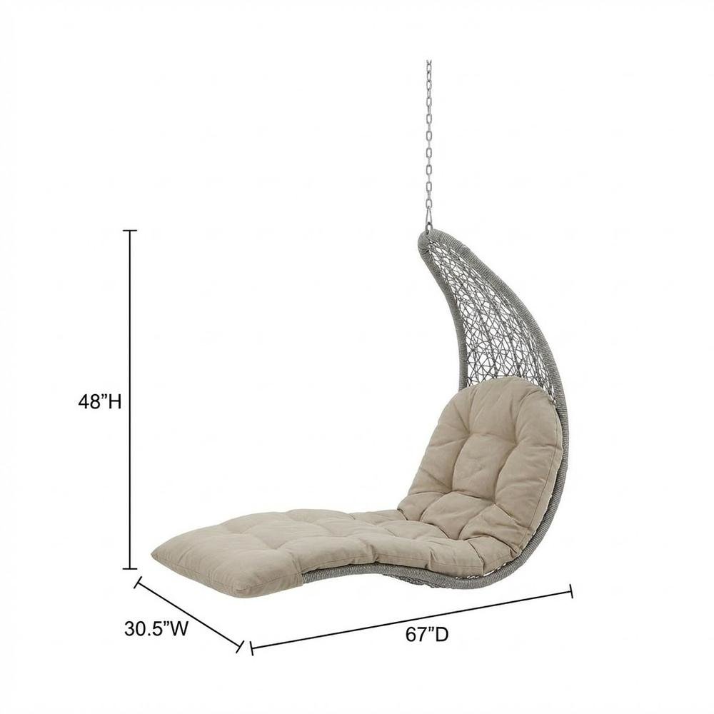 Outdoor Lounge Chair In Neutral Tone With Sturdy Design For Patio Relaxation