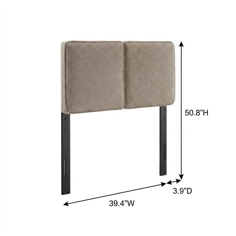 Boucle Fabric Twin Headboard Soft Upholstery with Durable Frame Panel Design