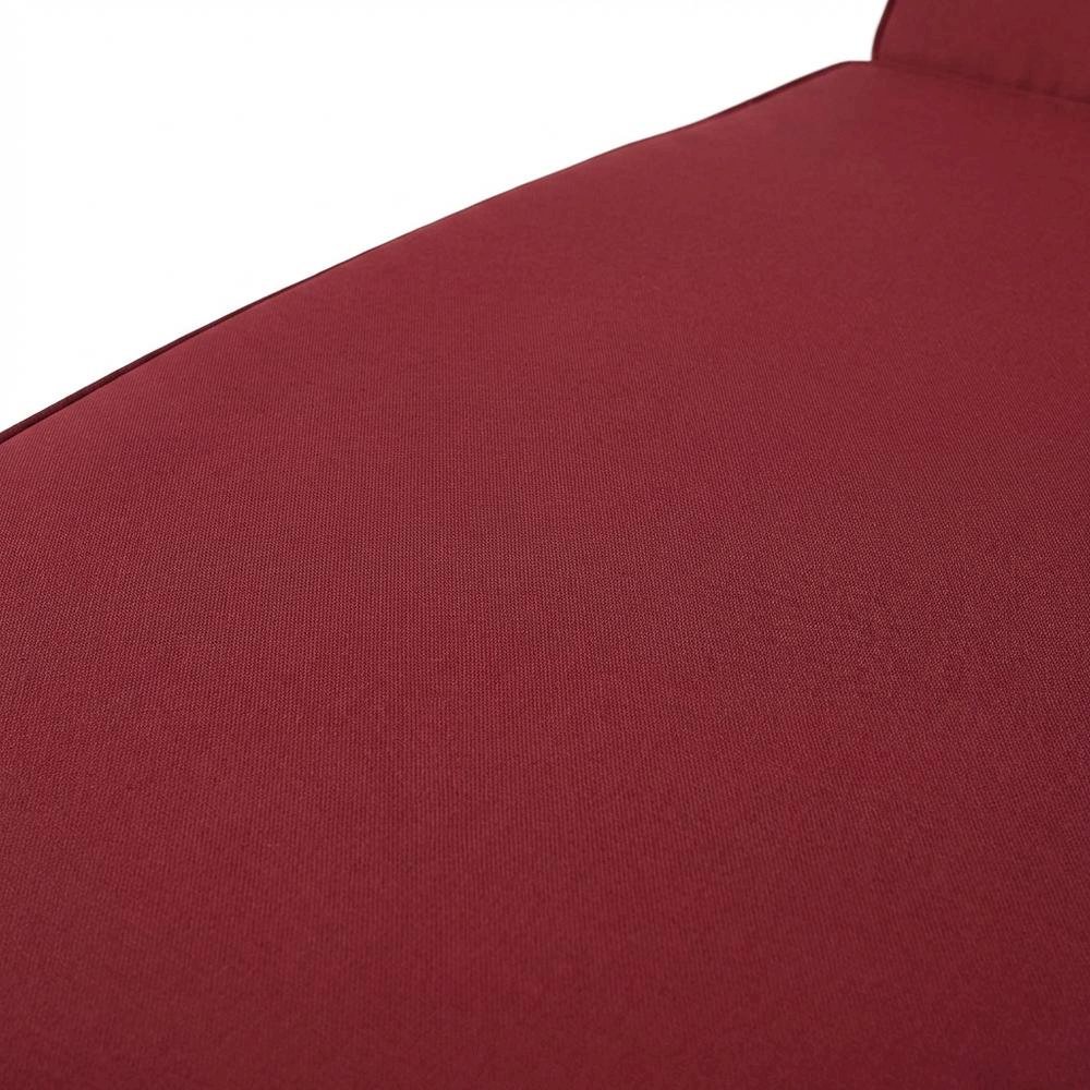 Outdoor Patio Chaise In Neutral Fabric With Cushioned Comfort For Relaxing