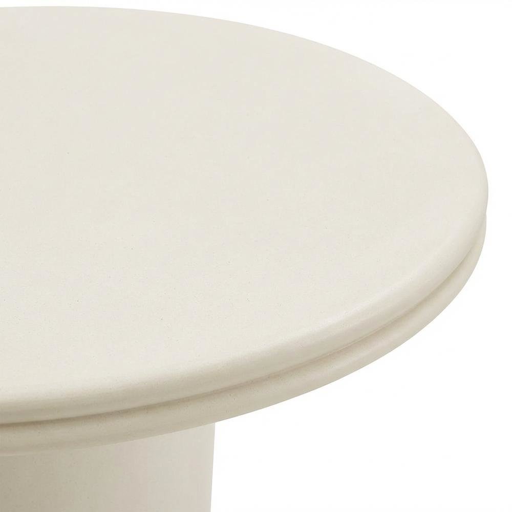Round Concrete Outdoor Dining Table with Weather-Resistant Surface