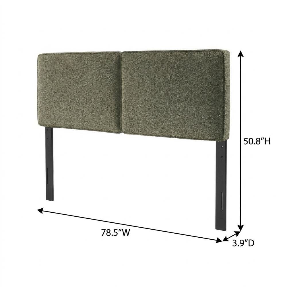 Boucle Fabric King Headboard with Soft Texture and Sturdy Frame Design