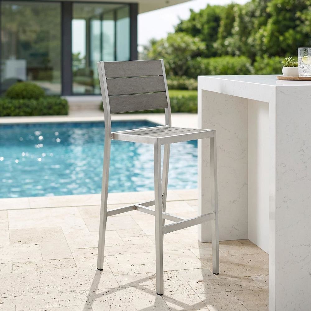 Aluminum Outdoor Bar Stool With Backrest And Lightweight Design