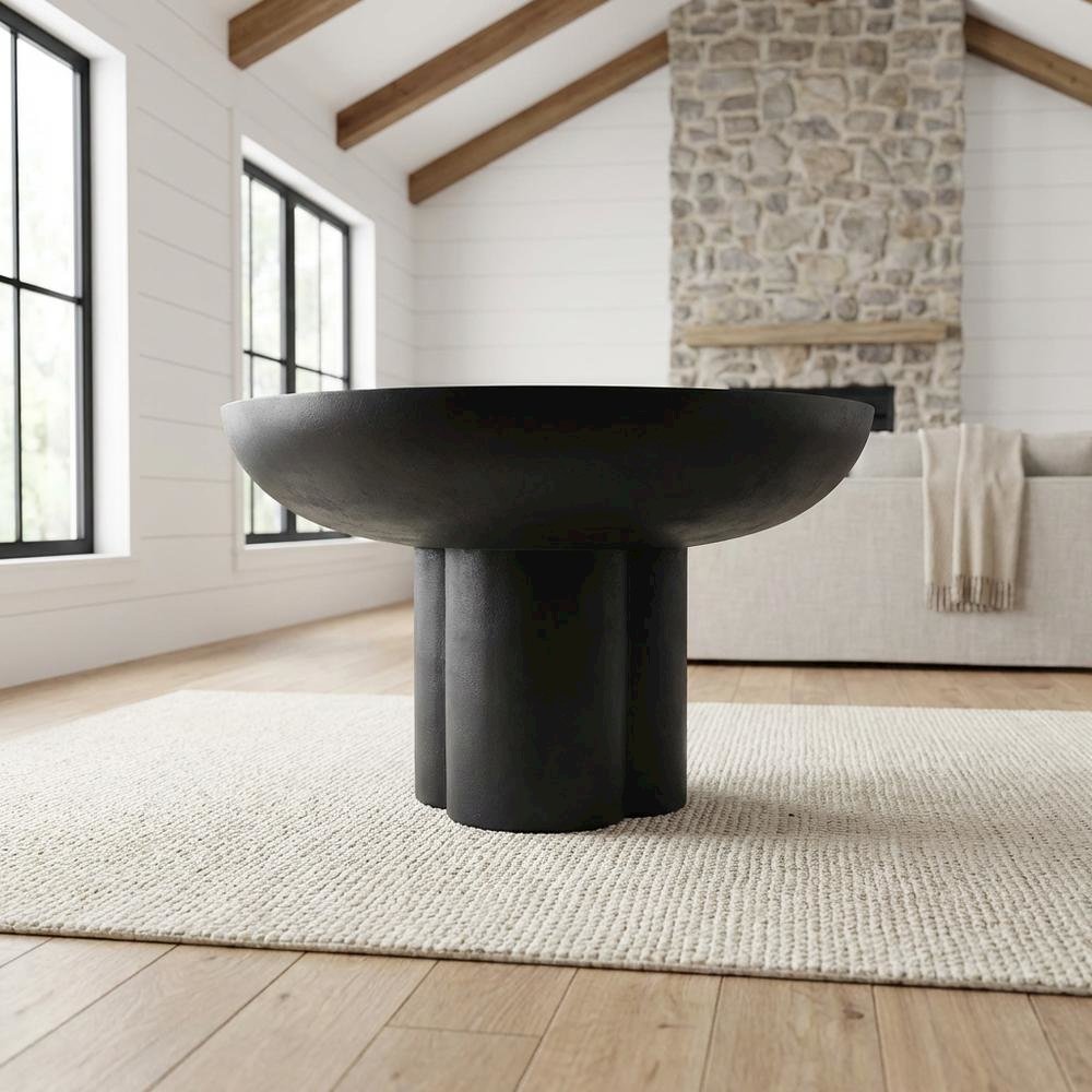Concrete Coffee Table in Neutral Finish with Sturdy Build and Modern Design