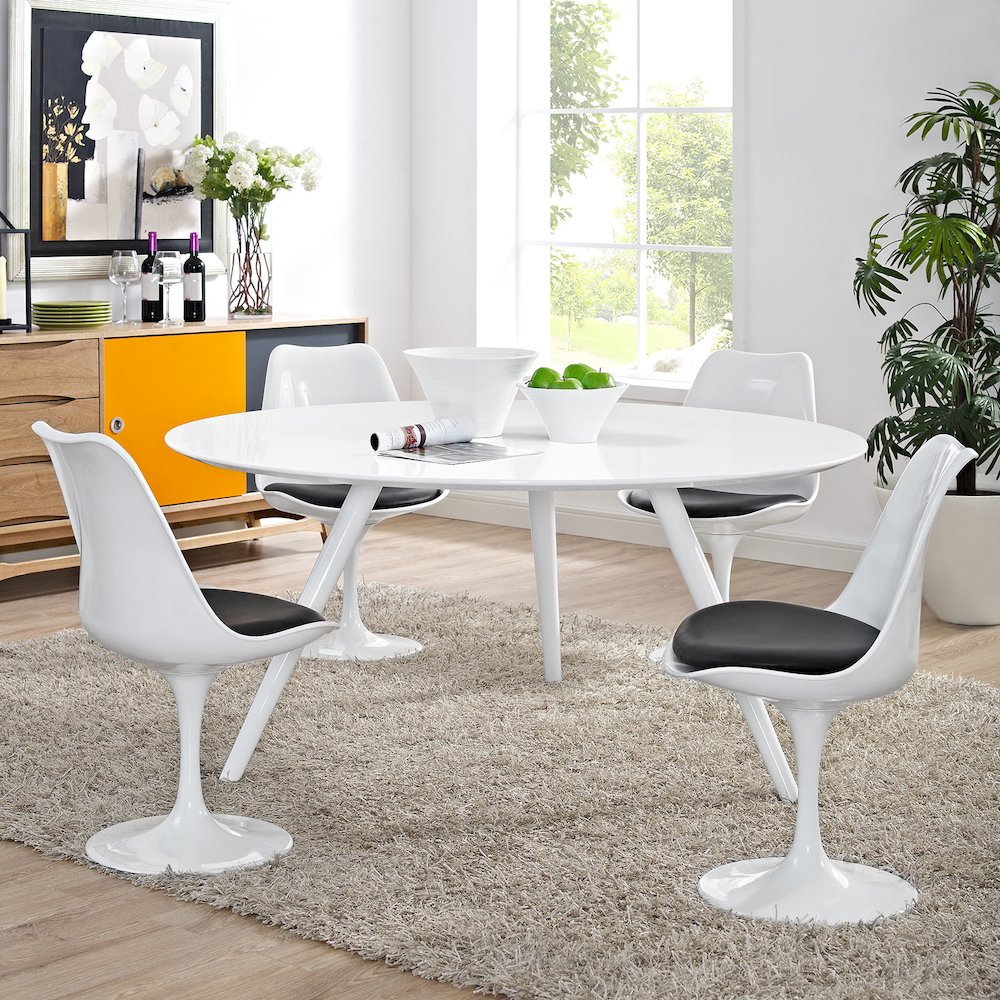 Lippa 60" Round Wood Dining Table with Tripod Base