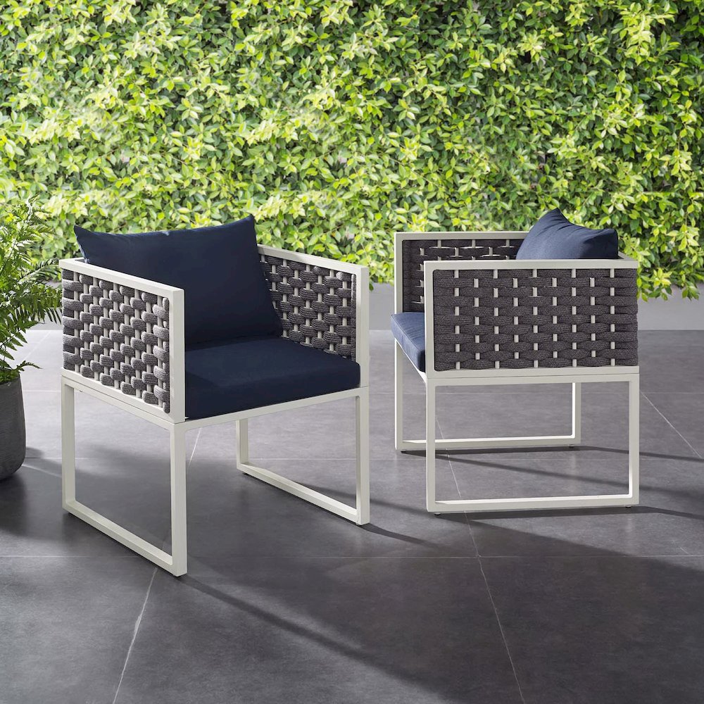 Stance Outdoor Patio Aluminum Dining Armchair Set of 2