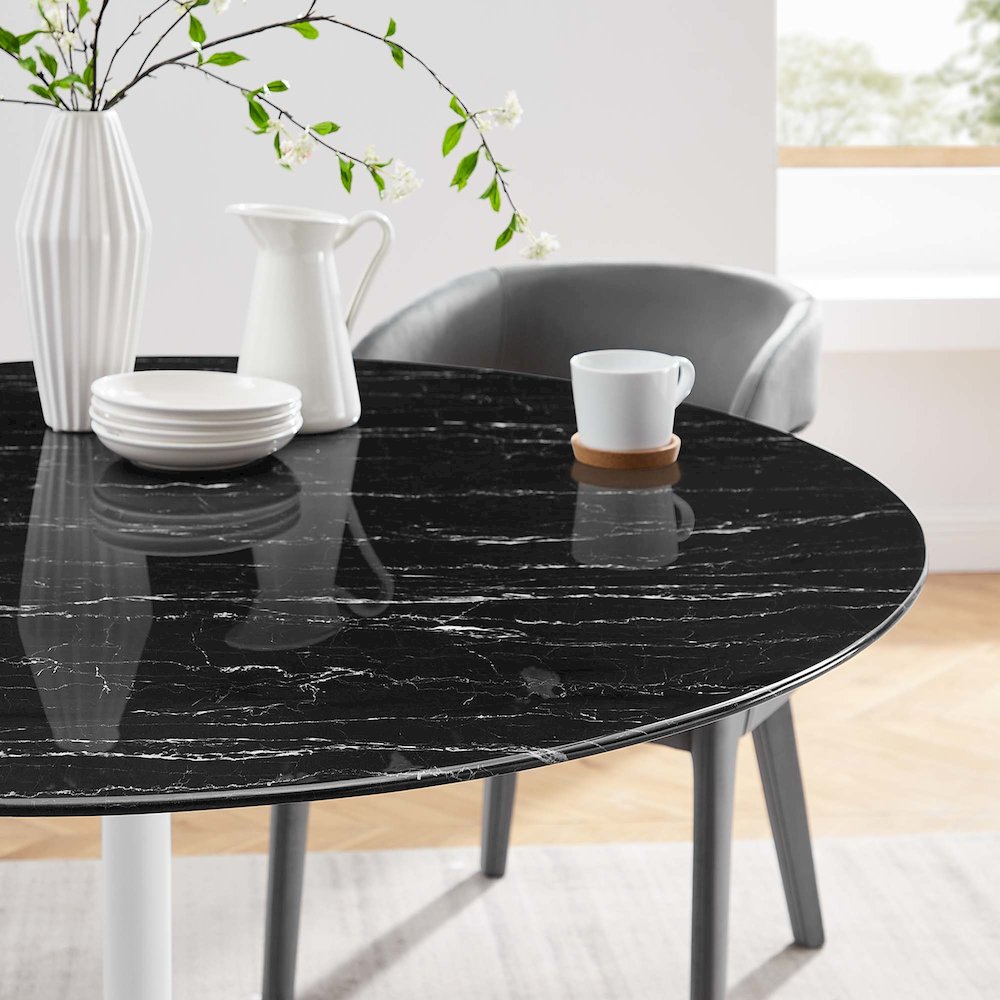 Lippa 54" Round Faux Marble Dining Table