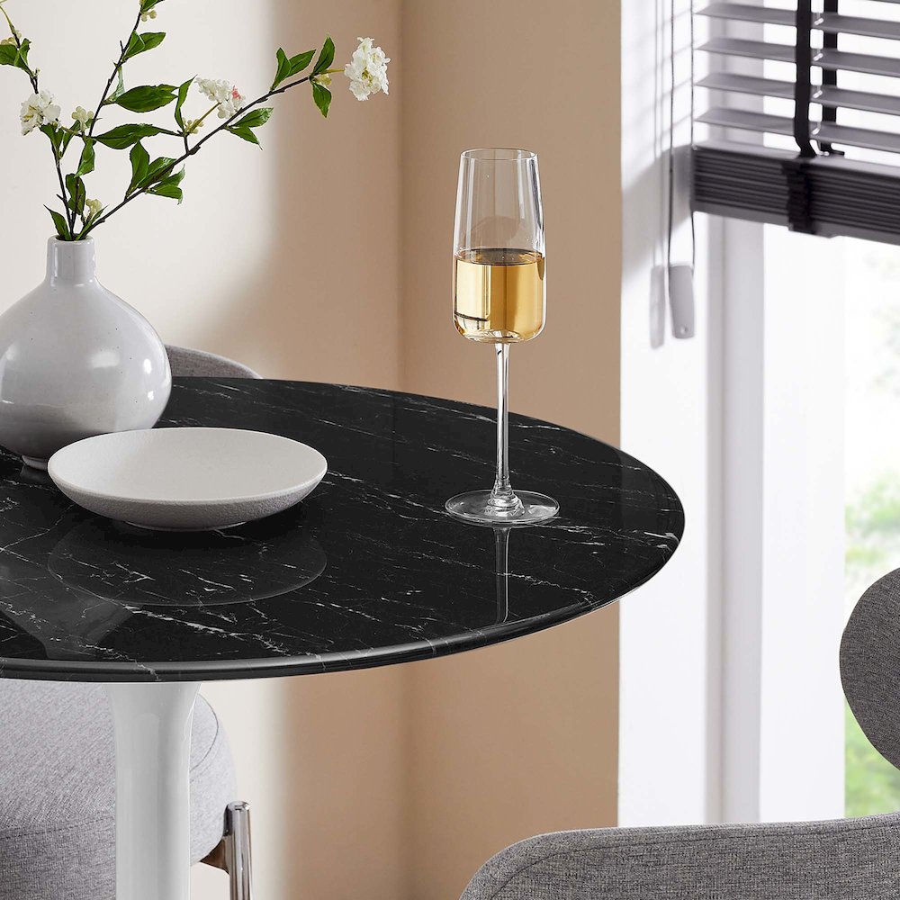 Lippa 28" Round Faux Marble Bar Table