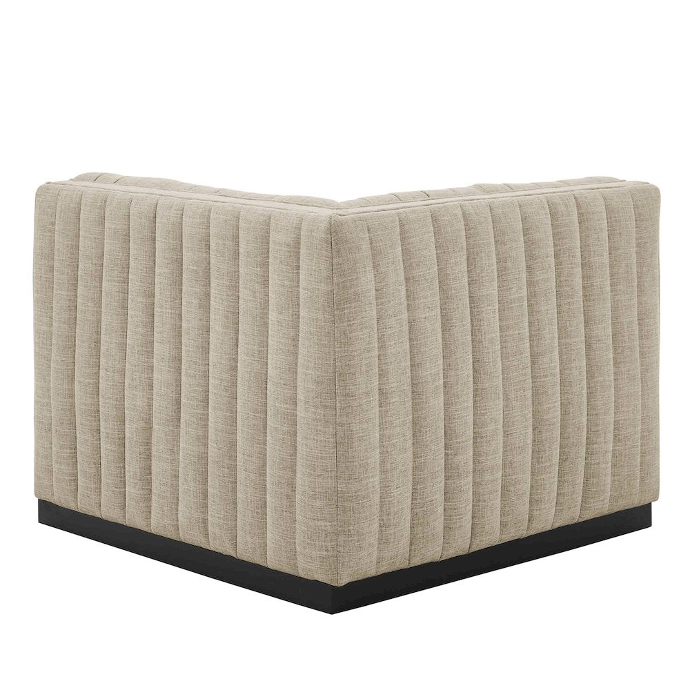Conjure Channel Tufted Upholstered Fabric Left Corner Chair