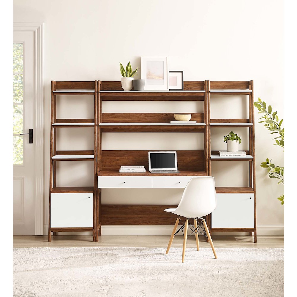 Bixby 3-Piece Wood Office Desk and Bookshelf